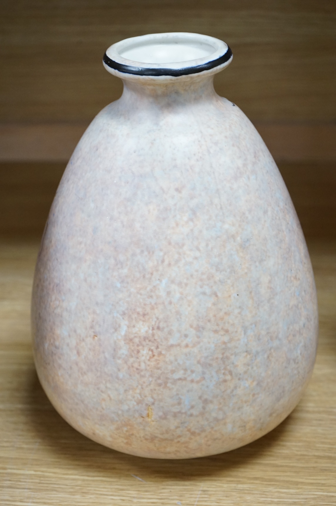 Two French or Belgian Art Deco vases, by Pinon-Maurice and A. Dubois, 34cm
